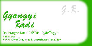 gyongyi radi business card